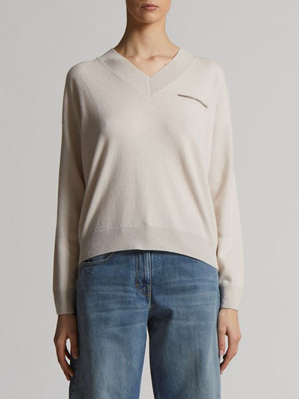 PESERICO V領羊絨上衣