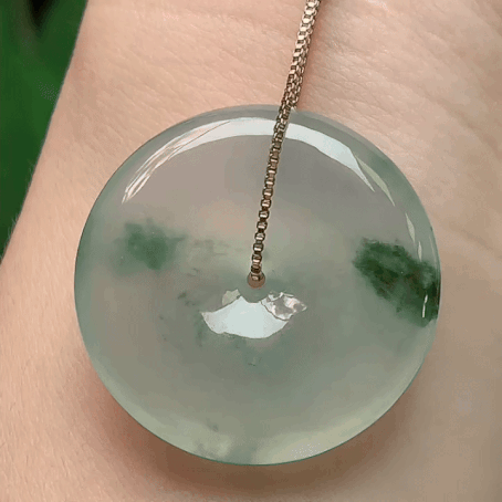 104333 翡翠冰種飄花平安扣 (29.6mm直徑)