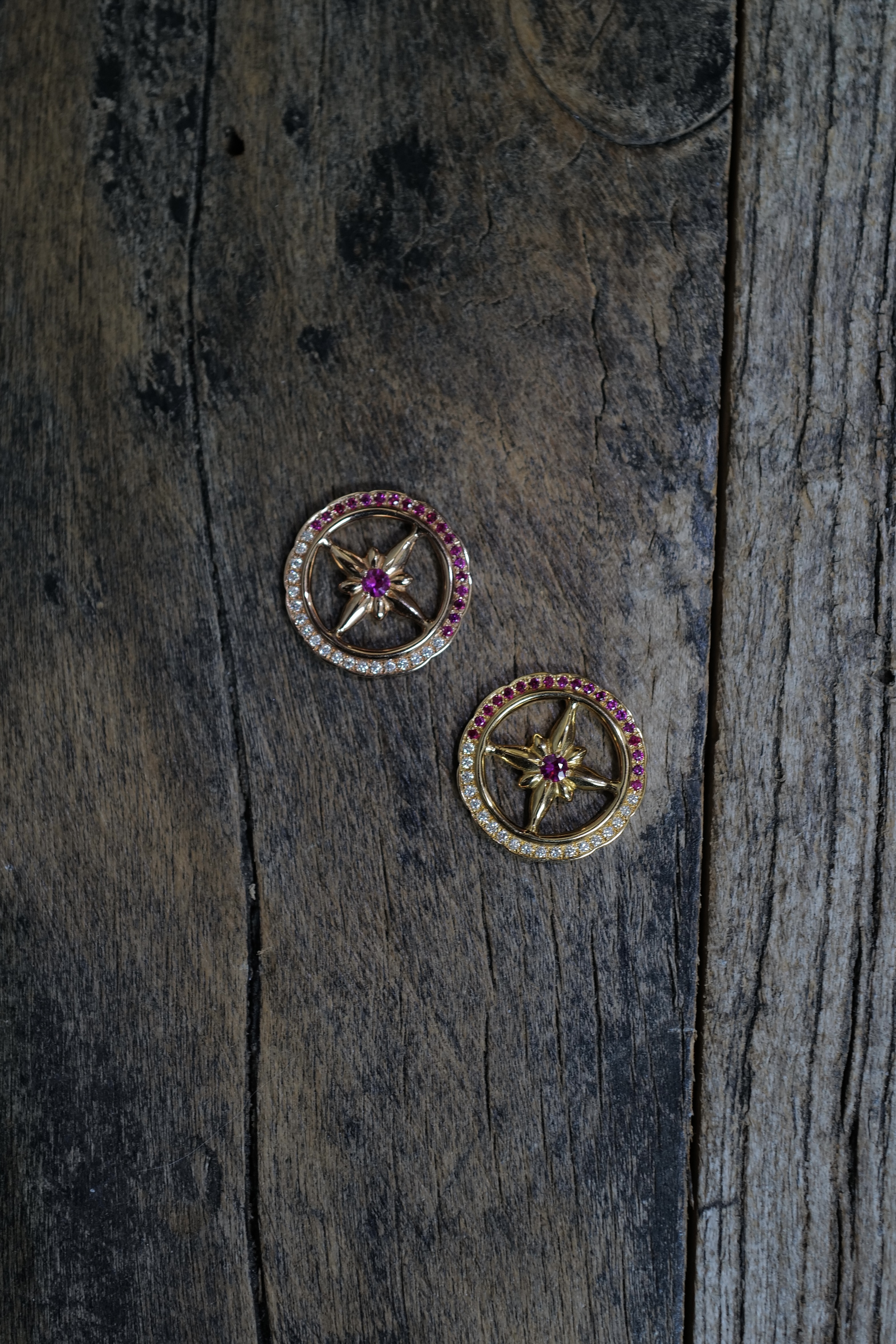 全金/全玫瑰金 紅寶石鑽石星輪/中間點紅寶石