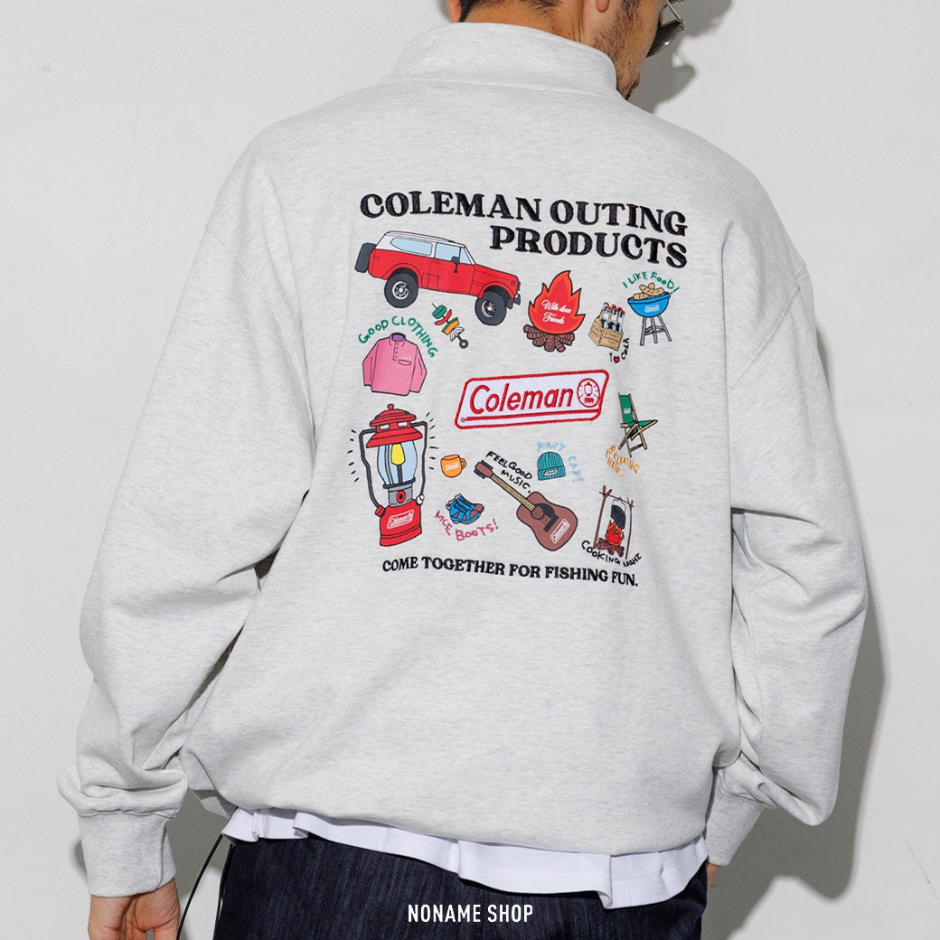 COLEMAN X FREAK'S STORE 露營用具 插畫 半開襟 扣子 長袖 四色 (男/女同款)