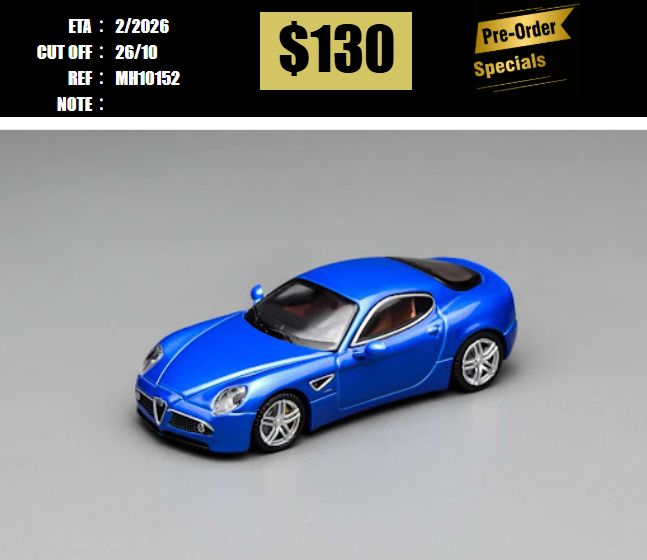 PO-$130 * MOTORHELIX * 1:64 ALFA ROMEO 8C COMPETIZIONE 2008 BLUE [OD15/10]