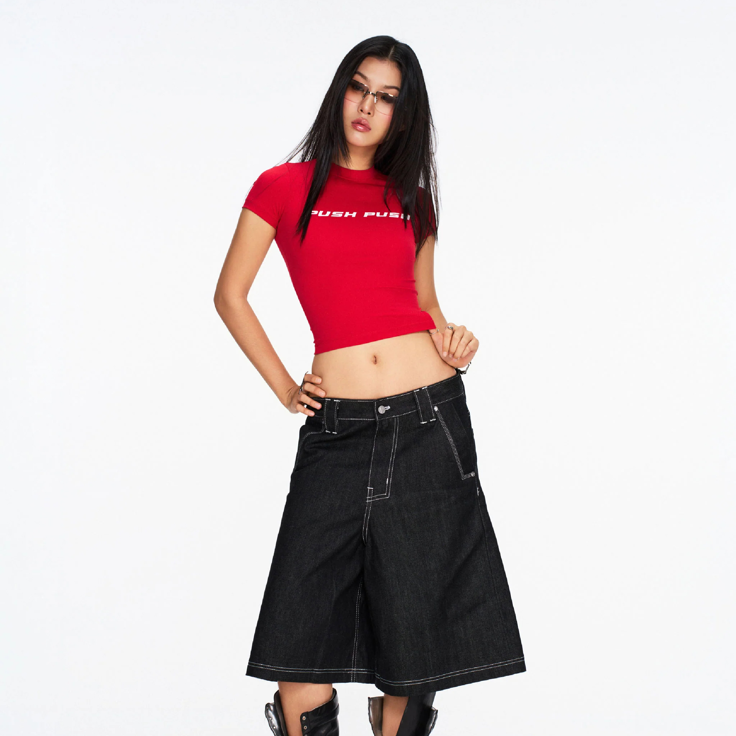 PUSH PUSH PP PWR Baby Tee 短版 緊身上衣