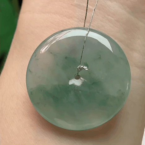 104336 翡翠冰種飄花平安扣 (29.8mm直徑)