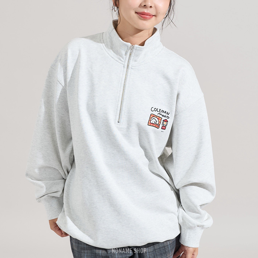 COLEMAN X FREAK'S STORE 露營用具 插畫 半開襟 拉鍊 長袖 四色 (男/女同款)