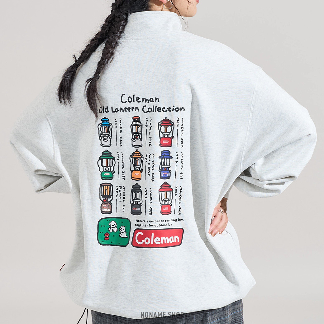 COLEMAN X FREAK'S STORE 露營用具 插畫 半開襟 拉鍊 長袖 四色 (男/女同款)