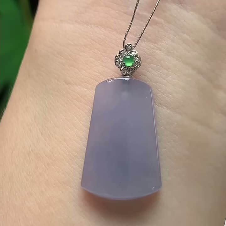 翡翠紫羅蘭無事牌,天然翡翠A玉, 緬甸玉, Jade, Jadeite