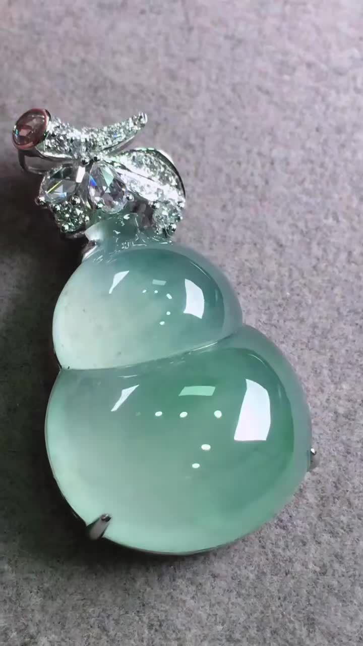 翡翠葫蘆吊墜,天然翡翠A玉, 緬甸玉, Jade, Jadeite
