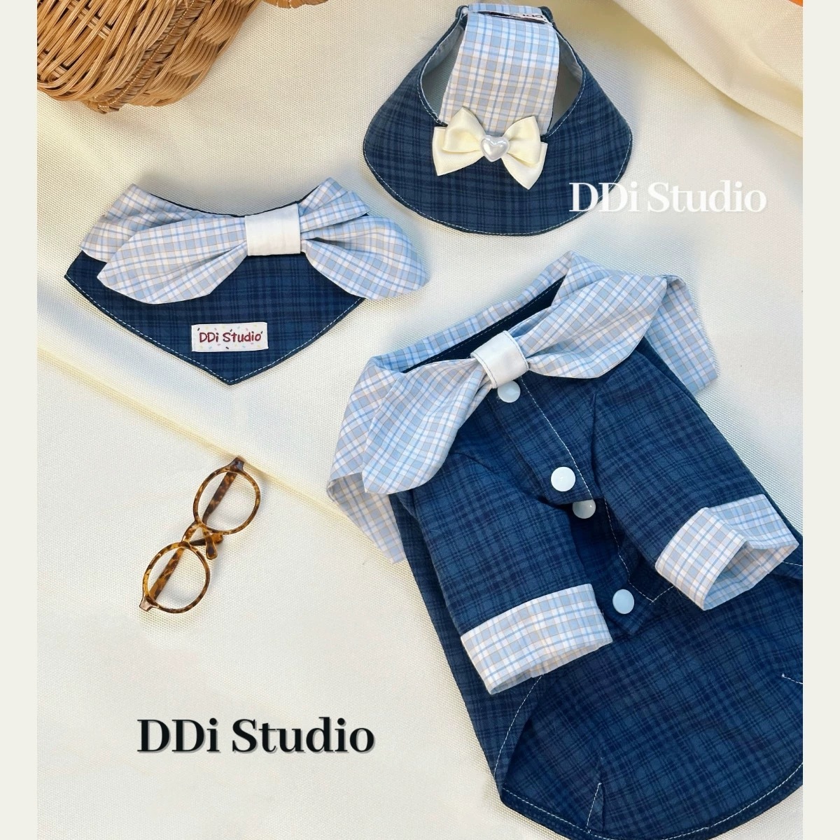DDI STUDIO 英伦风 宠物口水巾