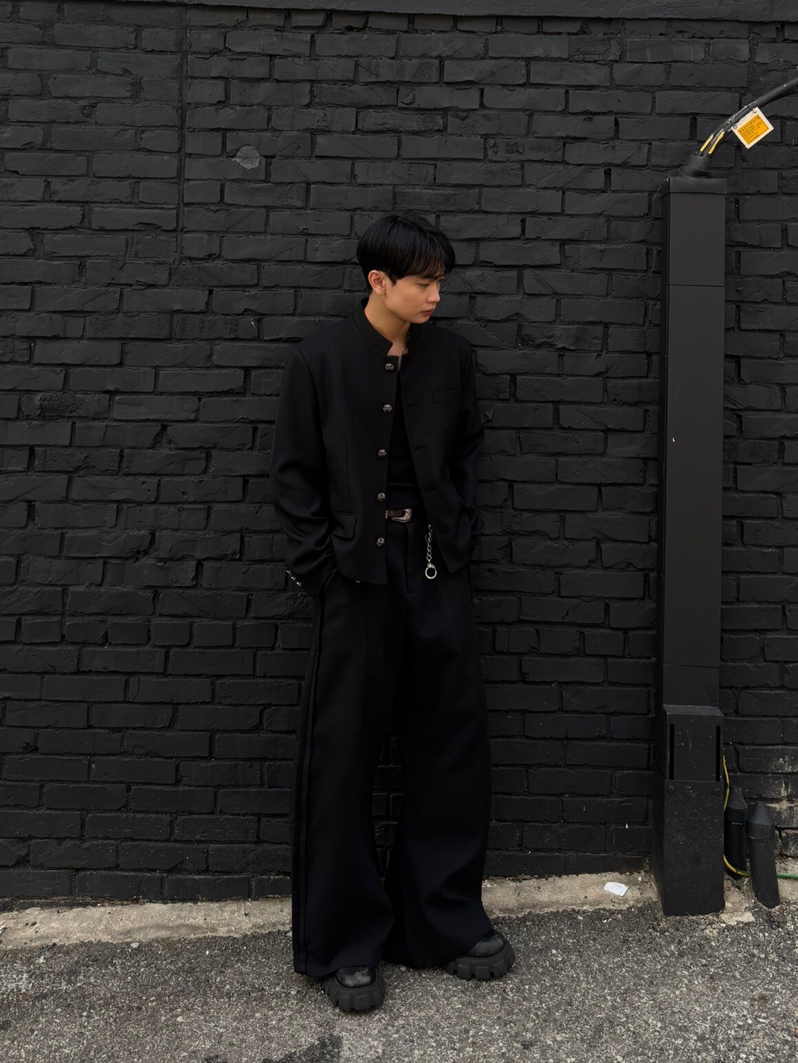 森特高領短版外套