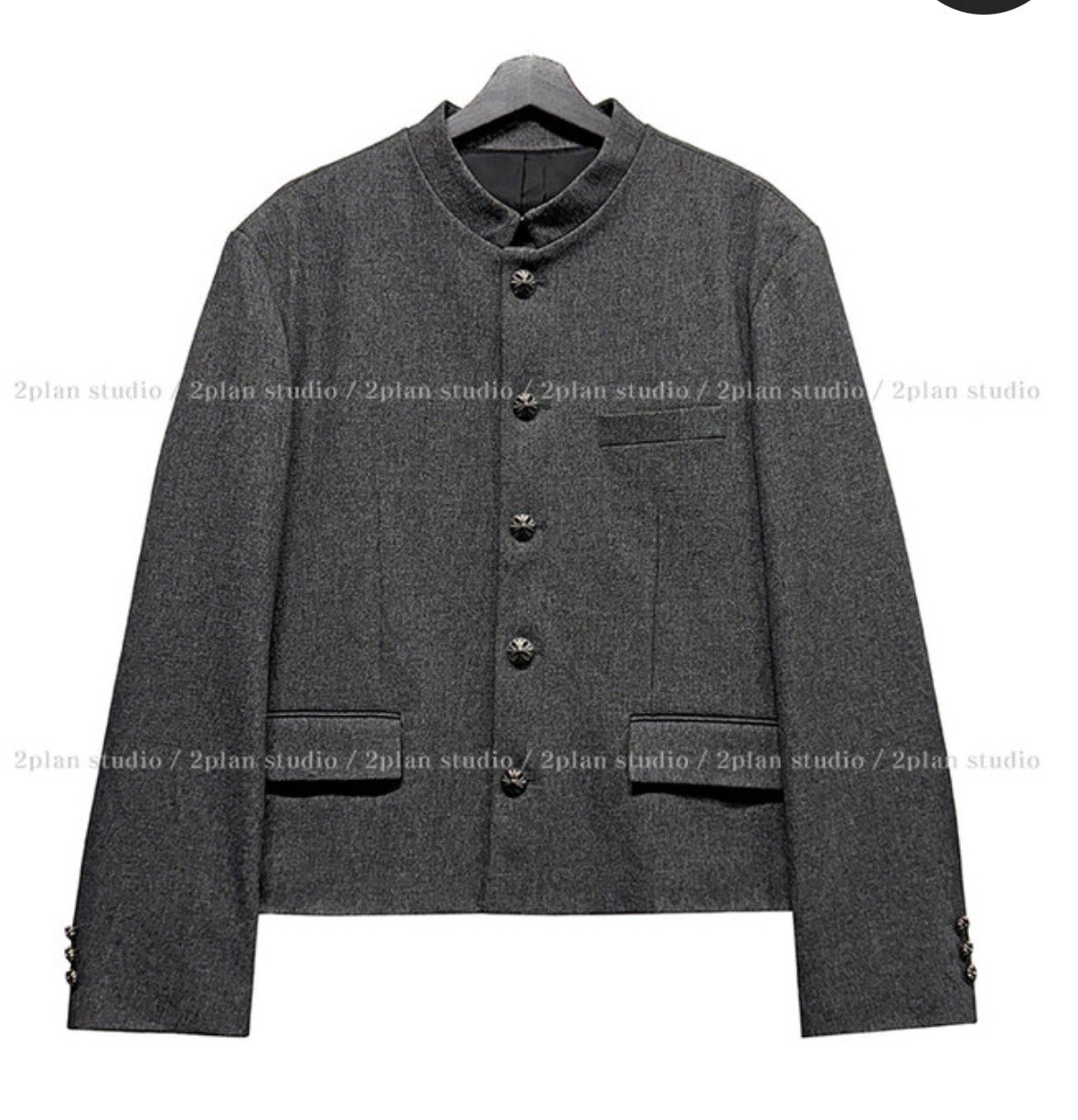 森特高領短版外套