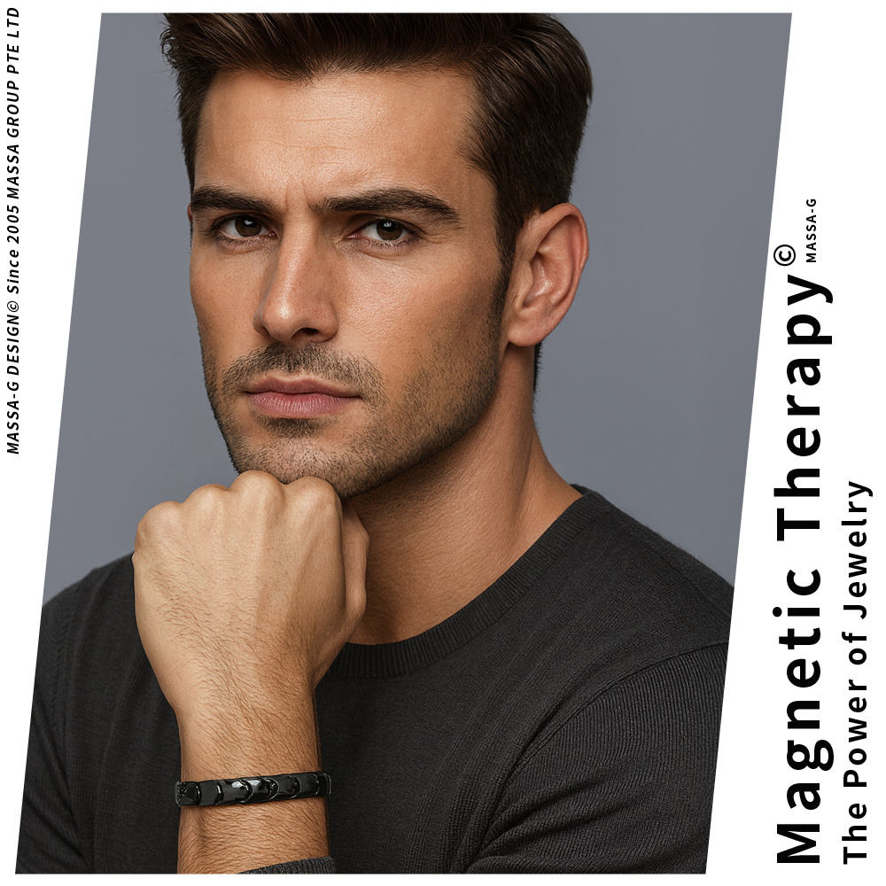 MASSA-G DECO系列【黑色浪漫】精密陶瓷健康手鍊