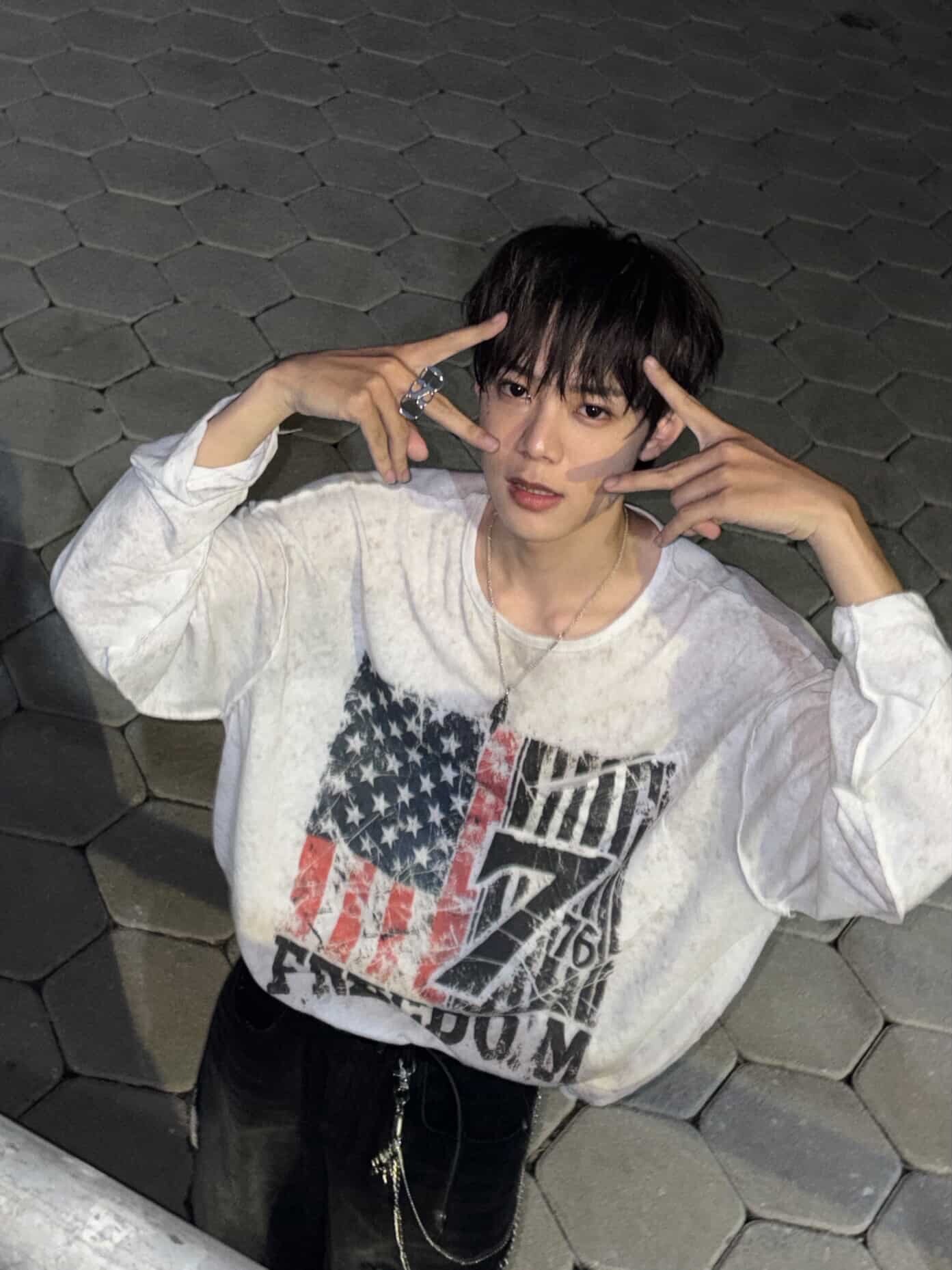 美式水染長袖上衣