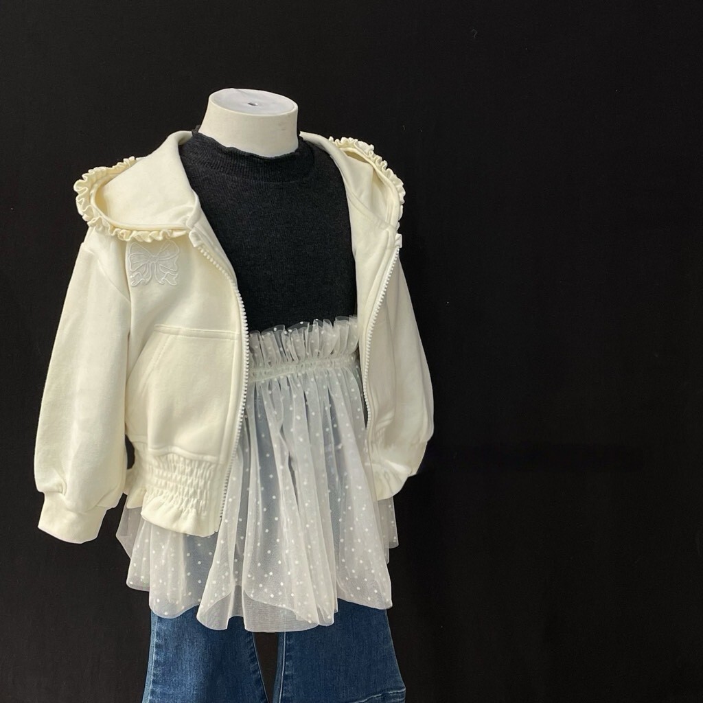 珍珠刺繡連帽外套