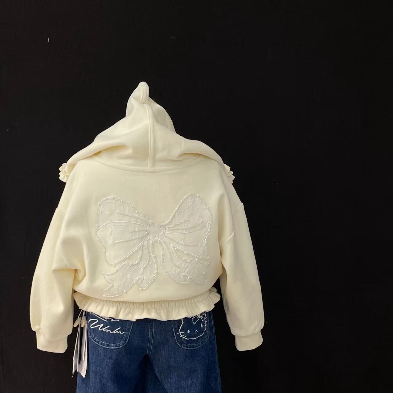 珍珠刺繡連帽外套