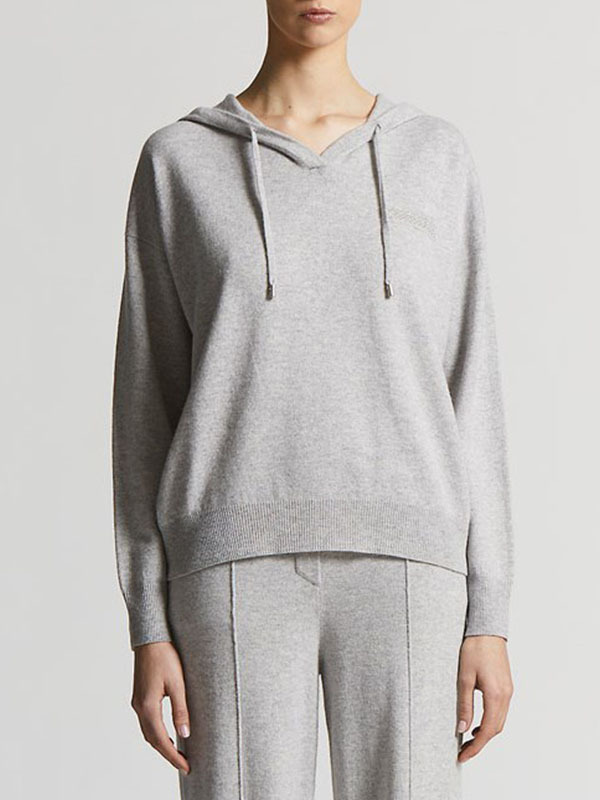 PESERICO 連帽羊絨上衣(淺灰)
