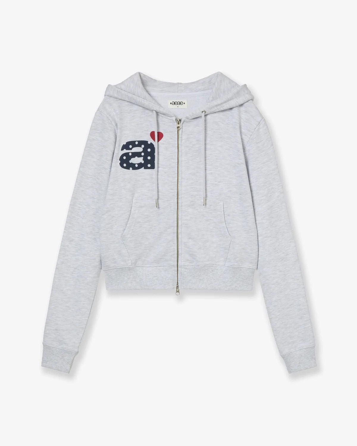 AEAE DOT SMALL LETTER CROP HOOD ZIP UP