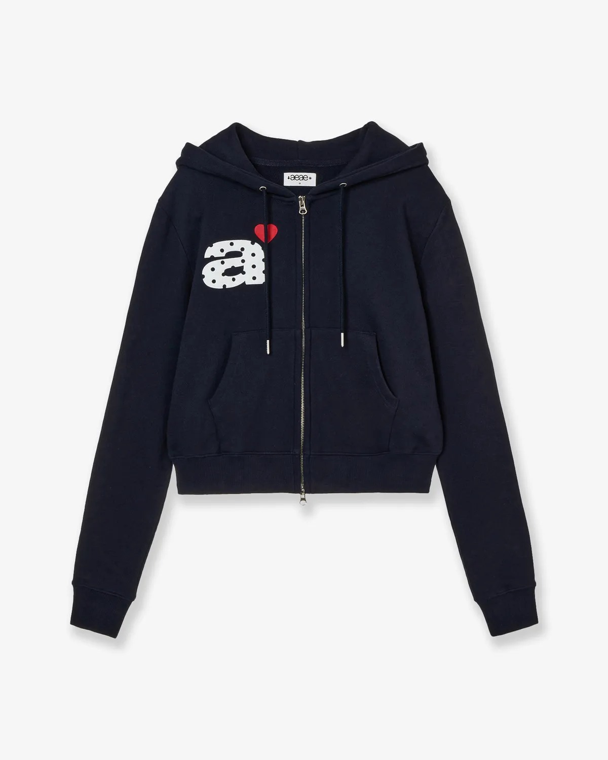AEAE DOT SMALL LETTER CROP HOOD ZIP UP