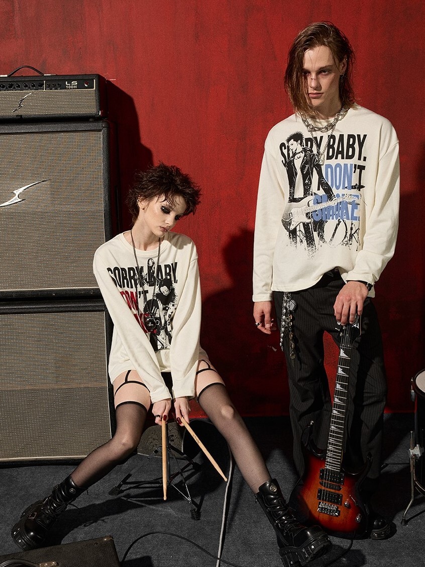 I DON‘T SMOKE X NANA  人像印花 圓領輕薄長袖T DONSMOKE