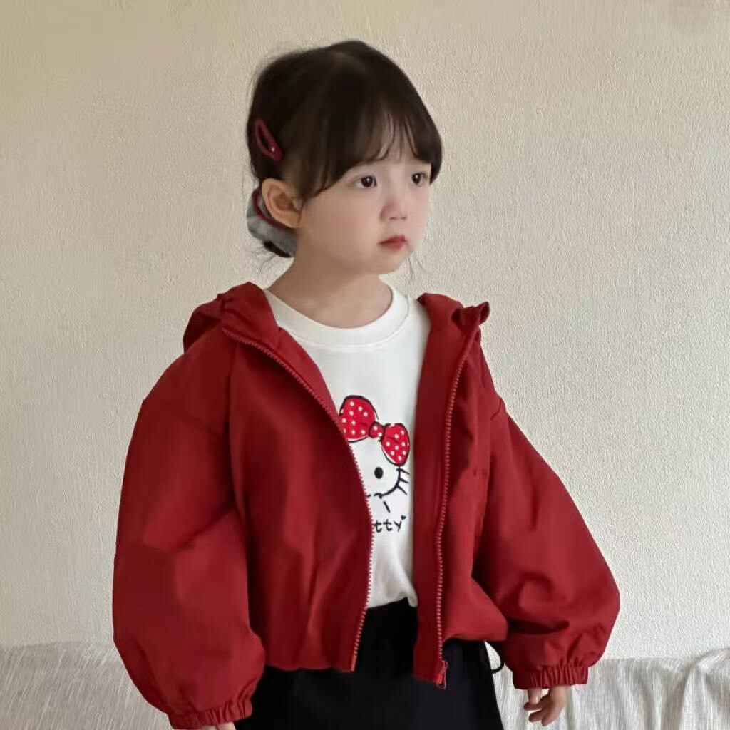 莓果紅小荷葉外套