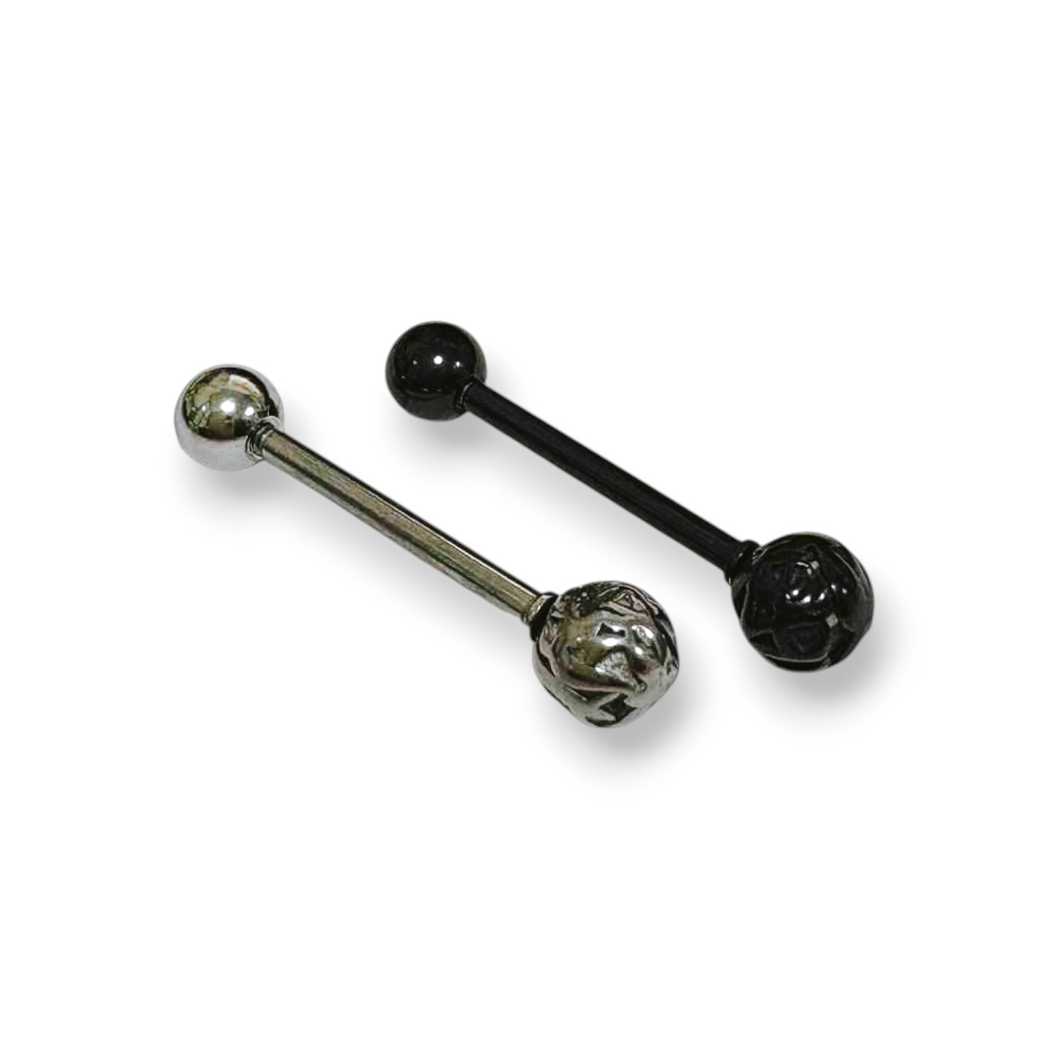 鋼舌環-雕刻紋圓球 2色(單支價)