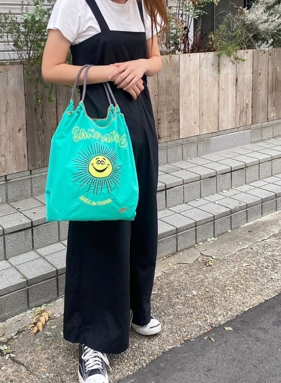 Ball＆Chain 刺繡環保購物袋 M號 - 綠 (31400278)