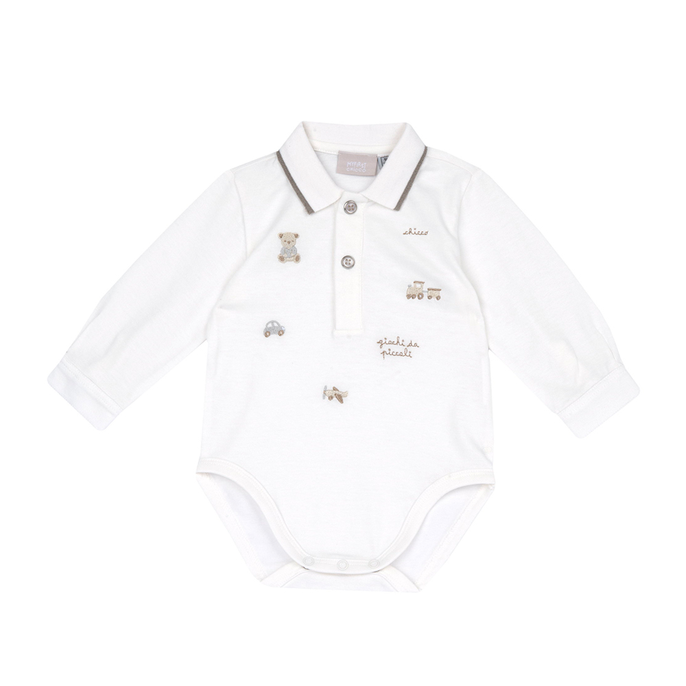 泰迪世家-POLO領長袖連身衣