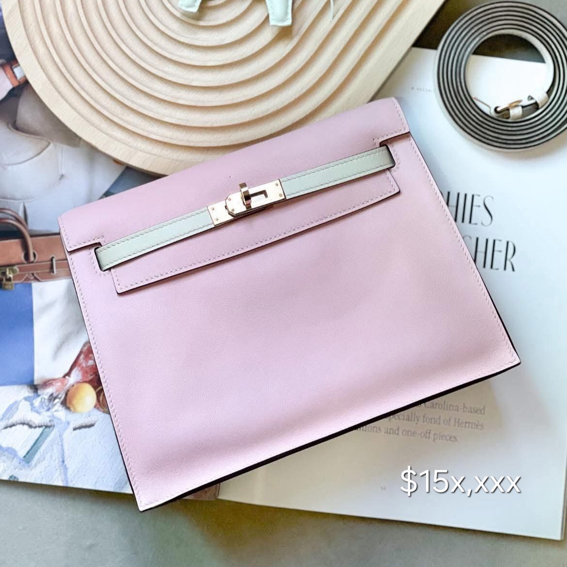 Hermès Kelly Danse Swift Leather Sakura / Nata RGHW HK$15x,xxx   詳情請PM我哋 (HK$2,000 立即落訂)