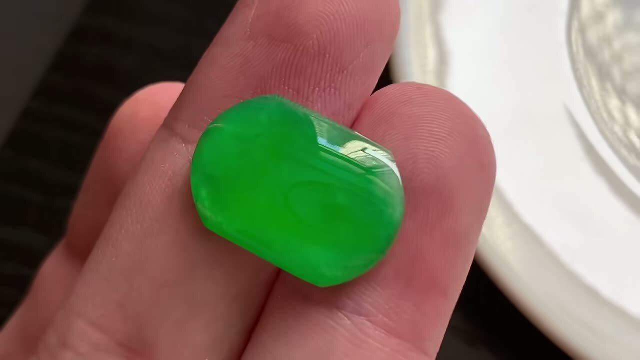 翡翠高冰陽綠馬鞍,天然翡翠A玉, 緬甸玉, Jade, Jadeite