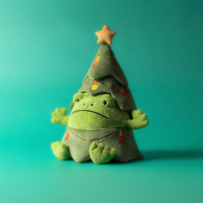 正品 Jellycat 聖誕樹哭哭蛙/ 29cm Christmas Tree Ricky Rain Frog 里奇雨蛙
