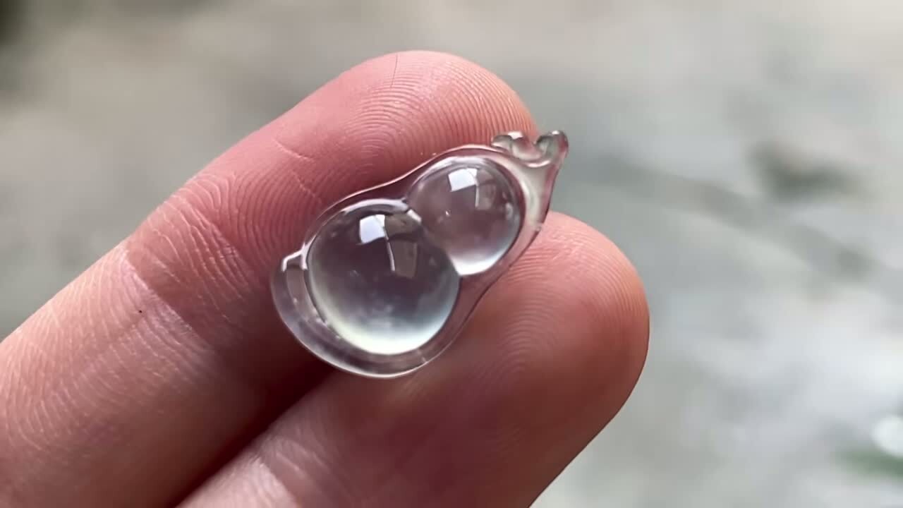 翡翠玻璃鋼福豆,天然翡翠A玉, 緬甸玉, Jade, Jadeite