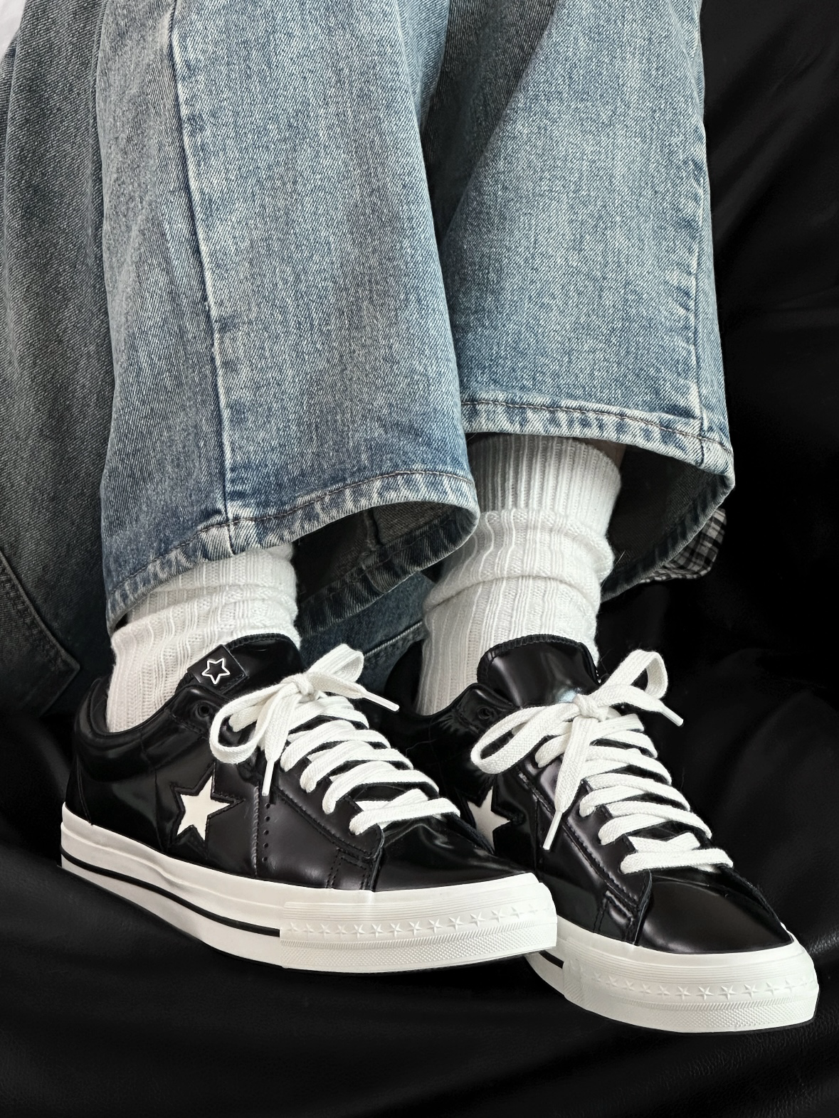 Converse X Noritake ONE STAR 95 黑色 亮面 漆皮  黑白 男女同款 A17901C