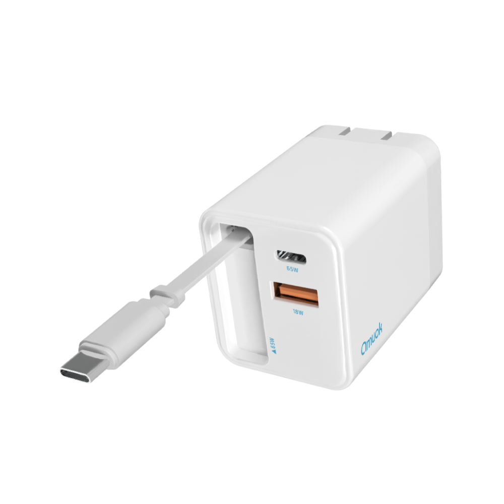 【amuok】65W GaN自帶線快充頭