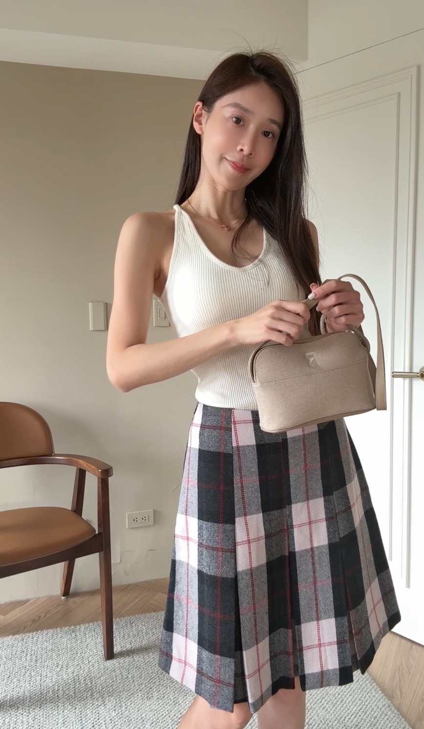 ｜韓國｜格紋百褶毛呢裙*少量現貨