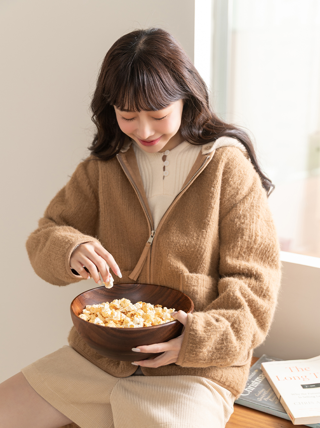 絨感可拆式連帽外套