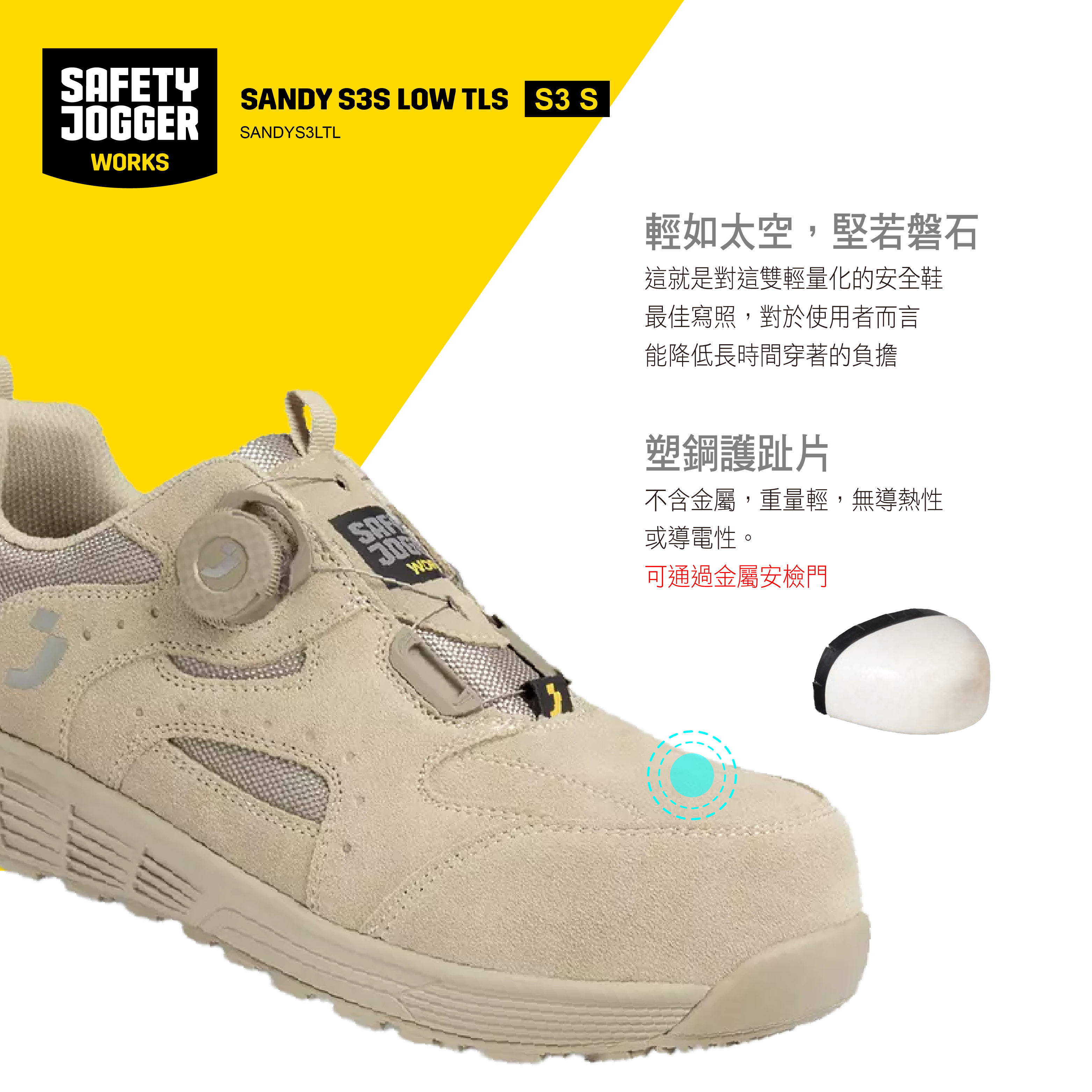 【爵克 Safety Jogger｜沙漠風暴 SANDY S3S LOW TLS 全方位安全鞋】