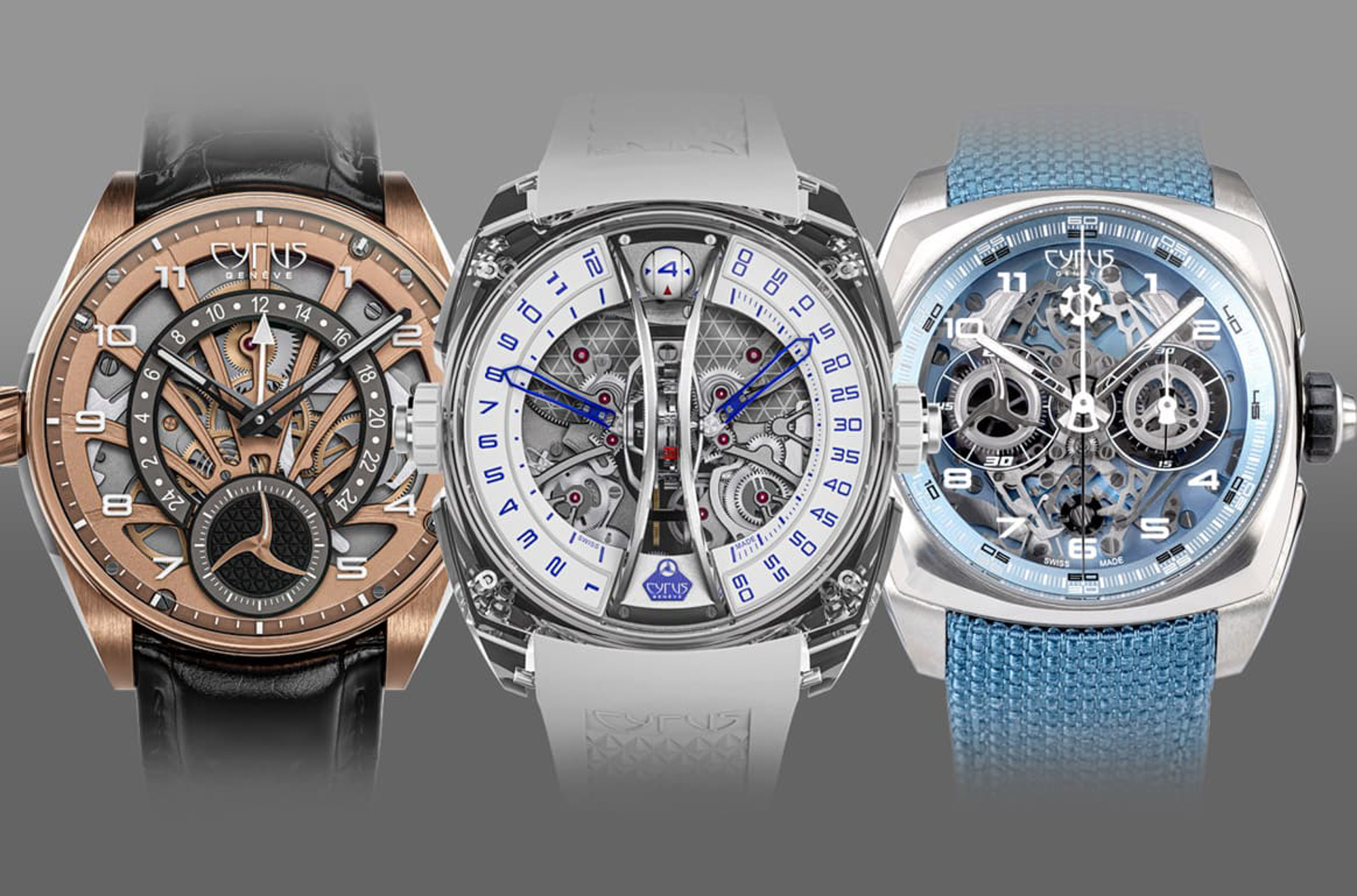 Cyrus 賽瑞錶 Dominion 系列 GMT Gold 玫瑰金款逆跳雙時區腕錶 鈦金屬款逆跳雙時區腕錶