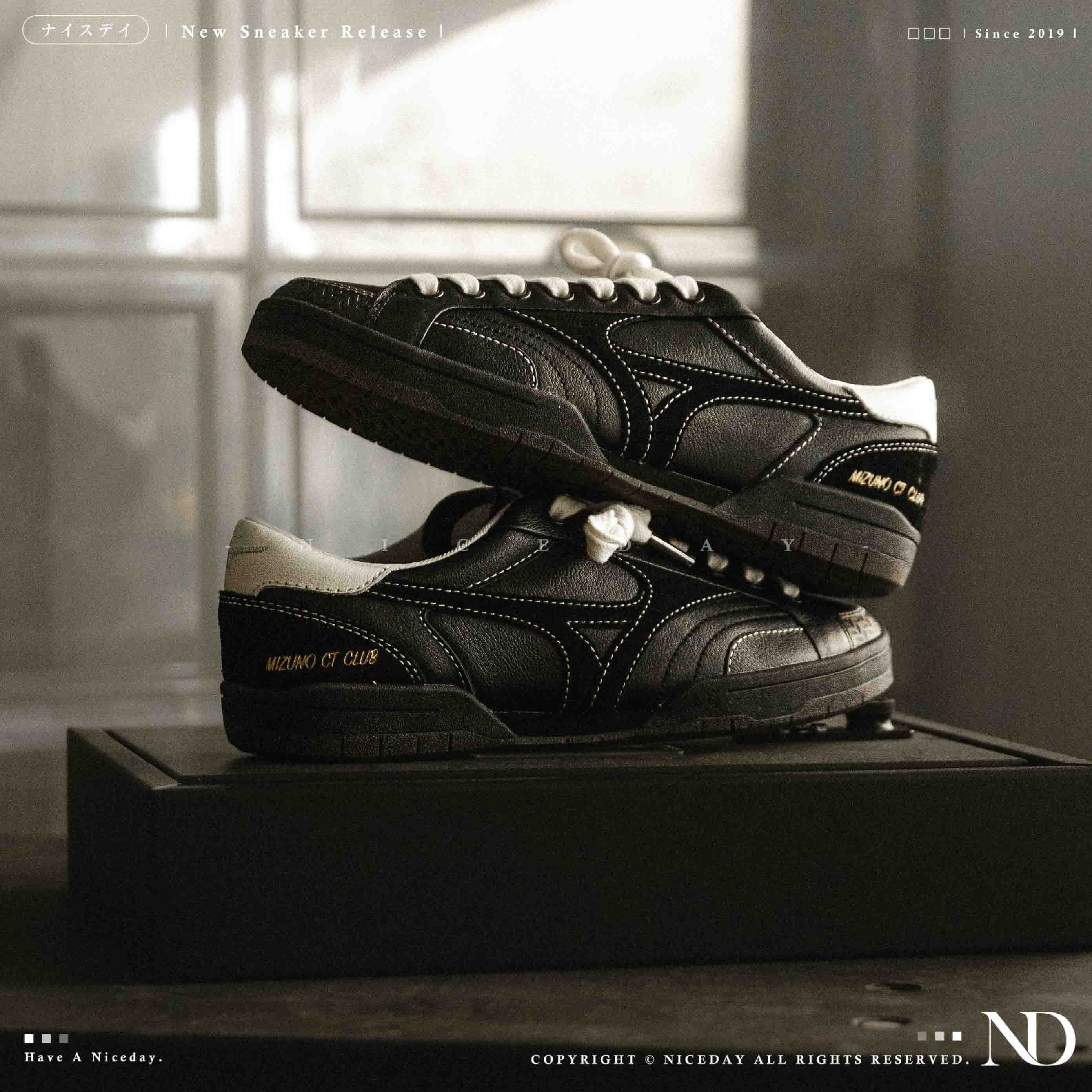 NICEDAY 代購 Mizuno CT CLUB 黑 黑魂 黑白 白 板鞋 工裝 D1GH261005