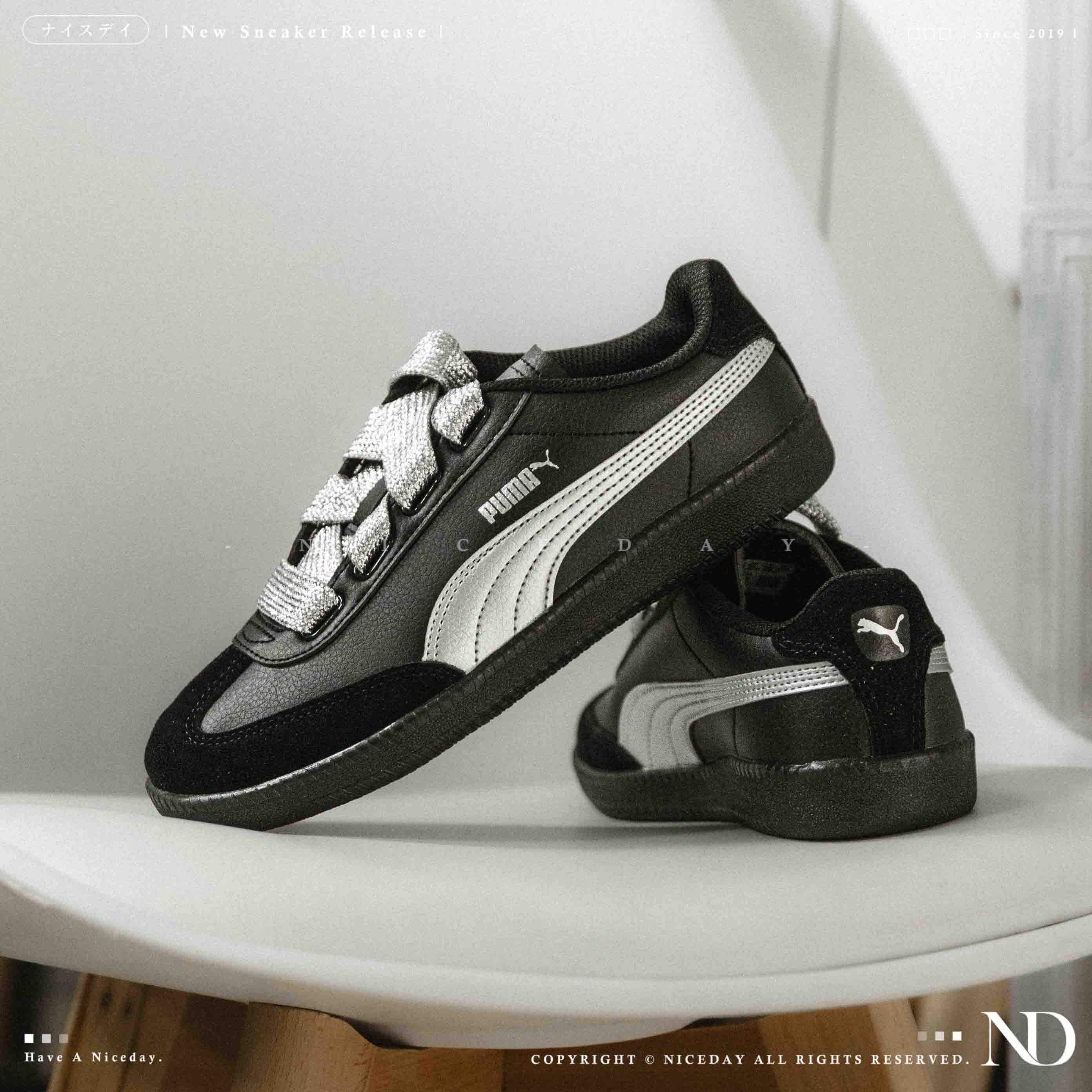 NICEDAY 代購 PUMA 9-T SUEDE 黑銀 灰銀 銀蔥 德訓鞋 薄底 復古 女鞋 407608-02