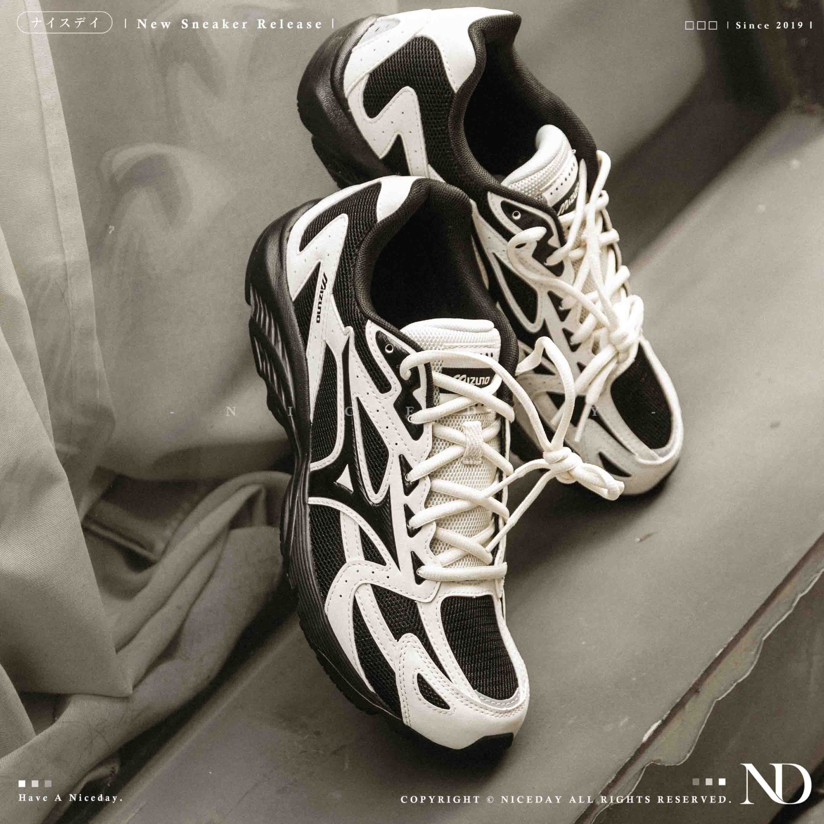 NICEDAY 代購 Mizuno Spark CN 黑白 太極 熊貓 復古 機能 跑鞋 男鞋 D1GH242806