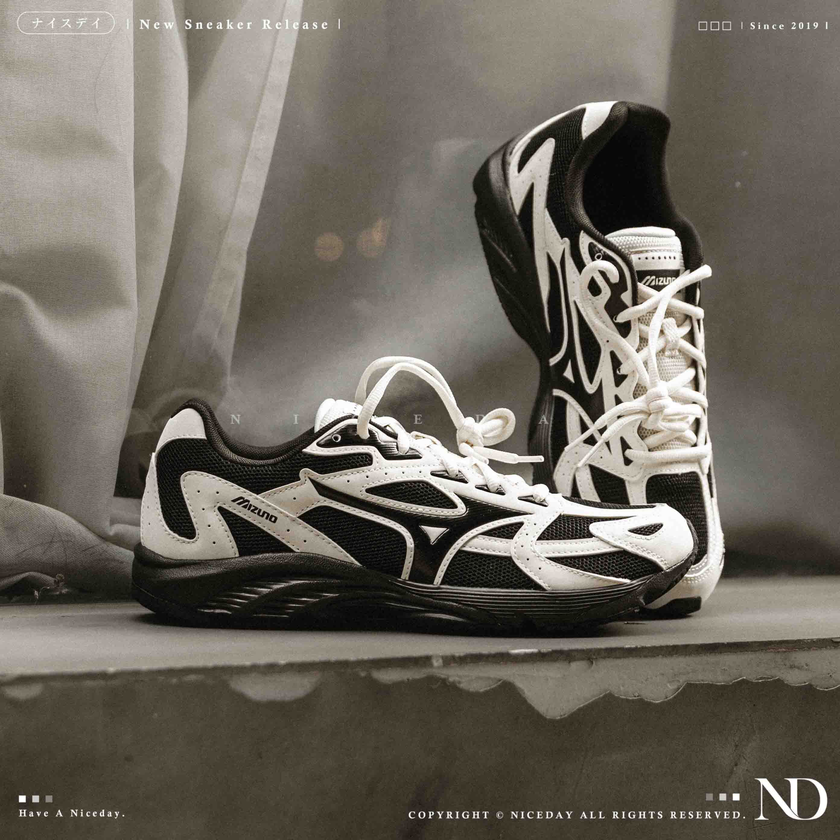 NICEDAY 代購 Mizuno Spark CN 黑白 太極 熊貓 復古 機能 跑鞋 男鞋 D1GH242806