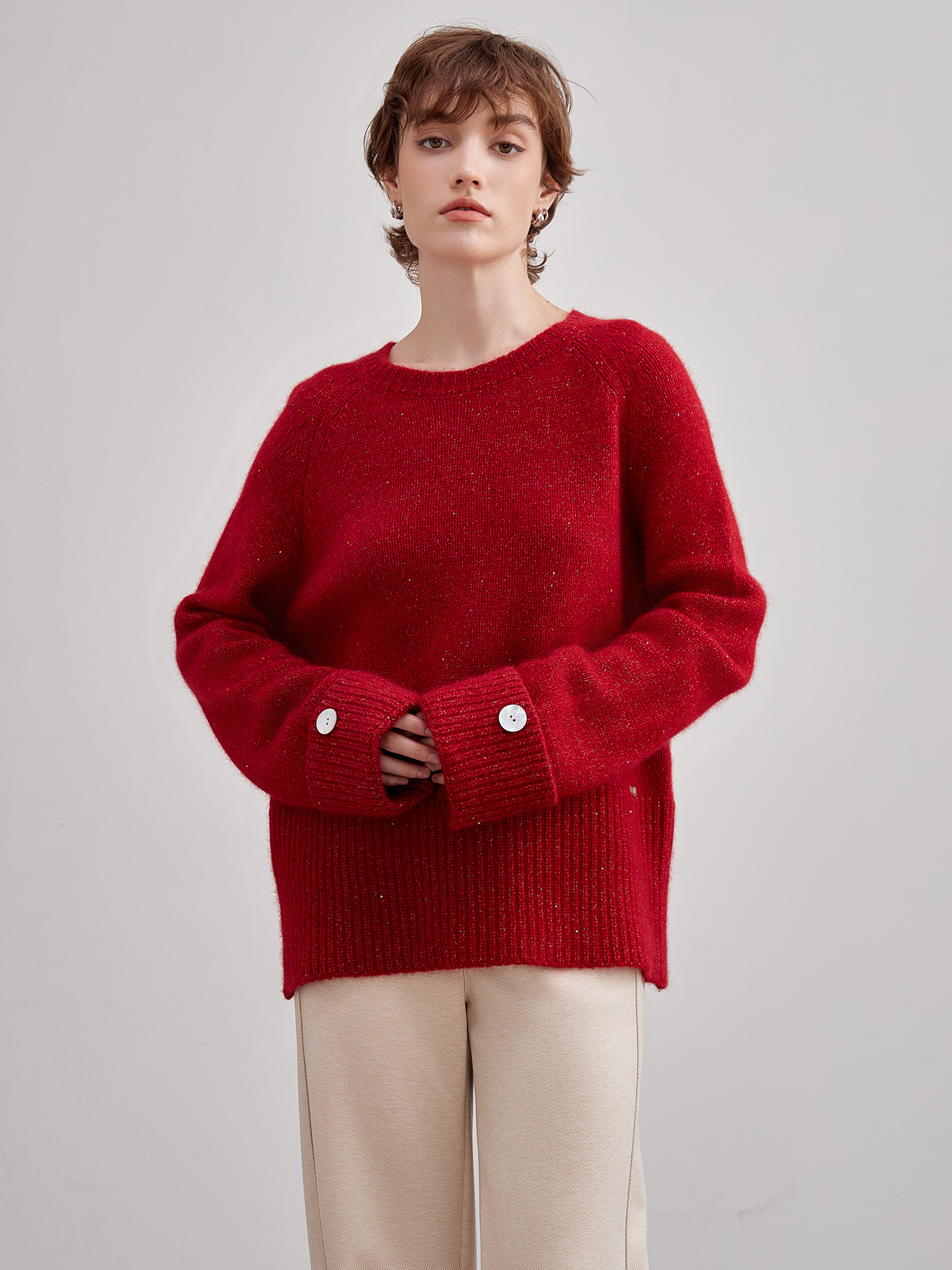 mi-tu 圓領針織上衣