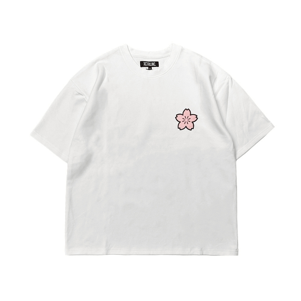 XCTRL 櫻花郵票寬版短T-白