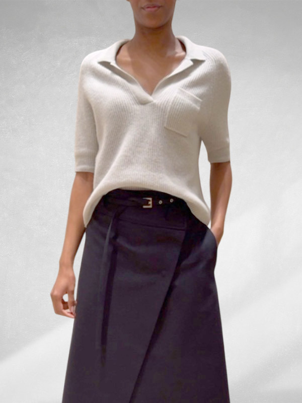 LORENA 短袖羊絨上衣