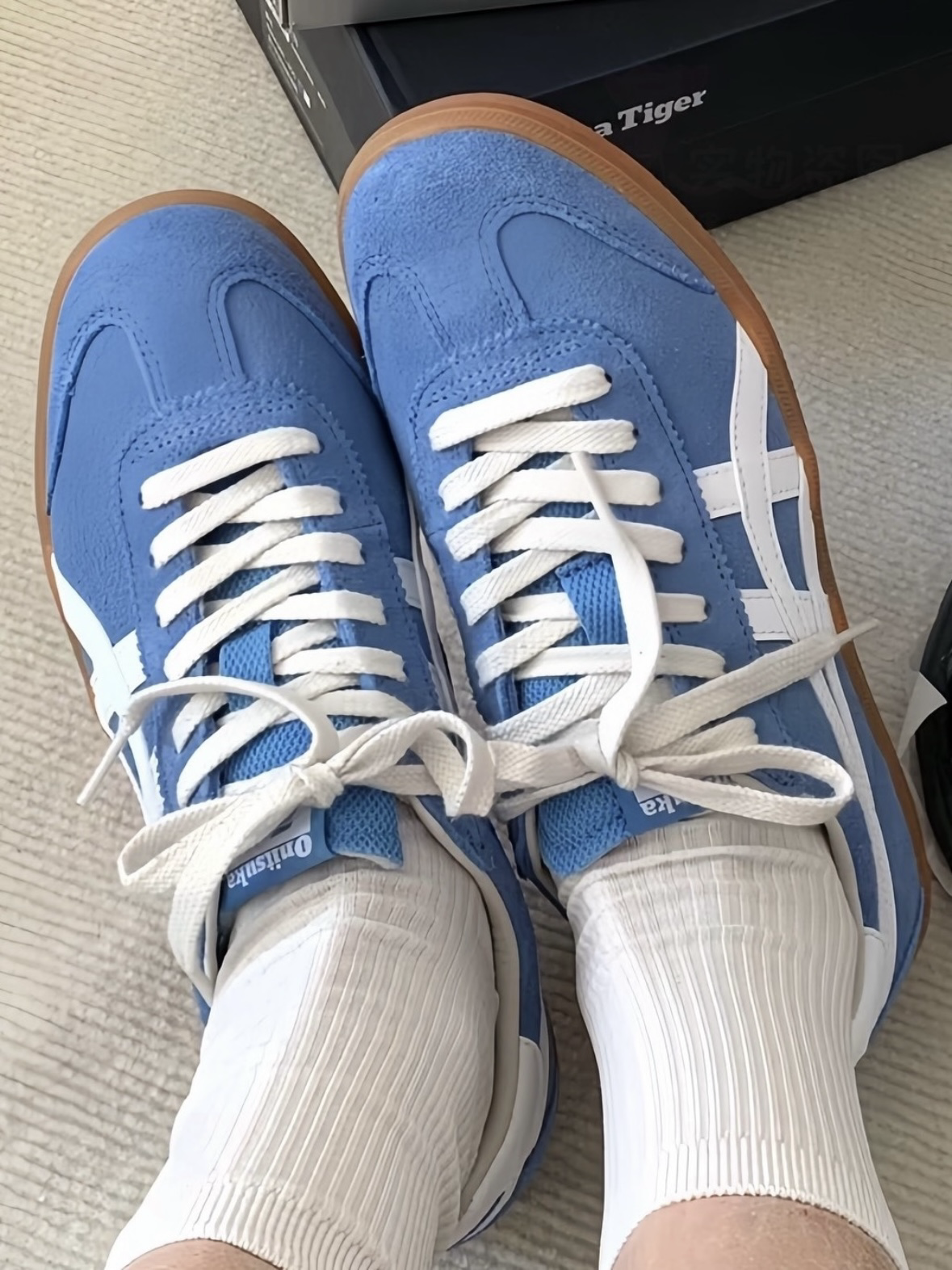 Onitsuka Tiger鬼塚虎 Tokuten 寶寶藍 天空藍 焦糖底 麂皮 藍白 1183A907-400