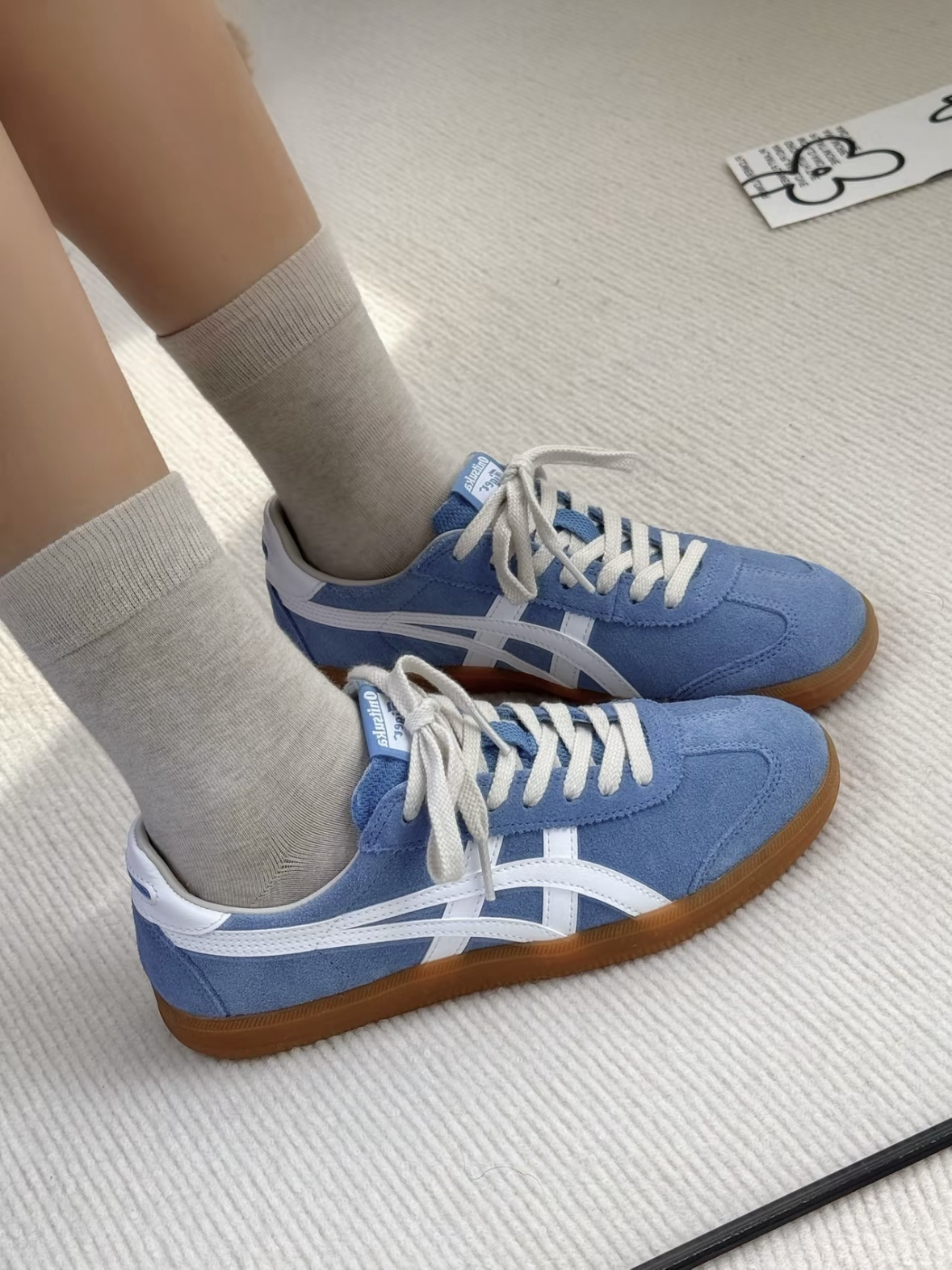 Onitsuka Tiger鬼塚虎 Tokuten 寶寶藍 天空藍 焦糖底 麂皮 藍白 1183A907-400