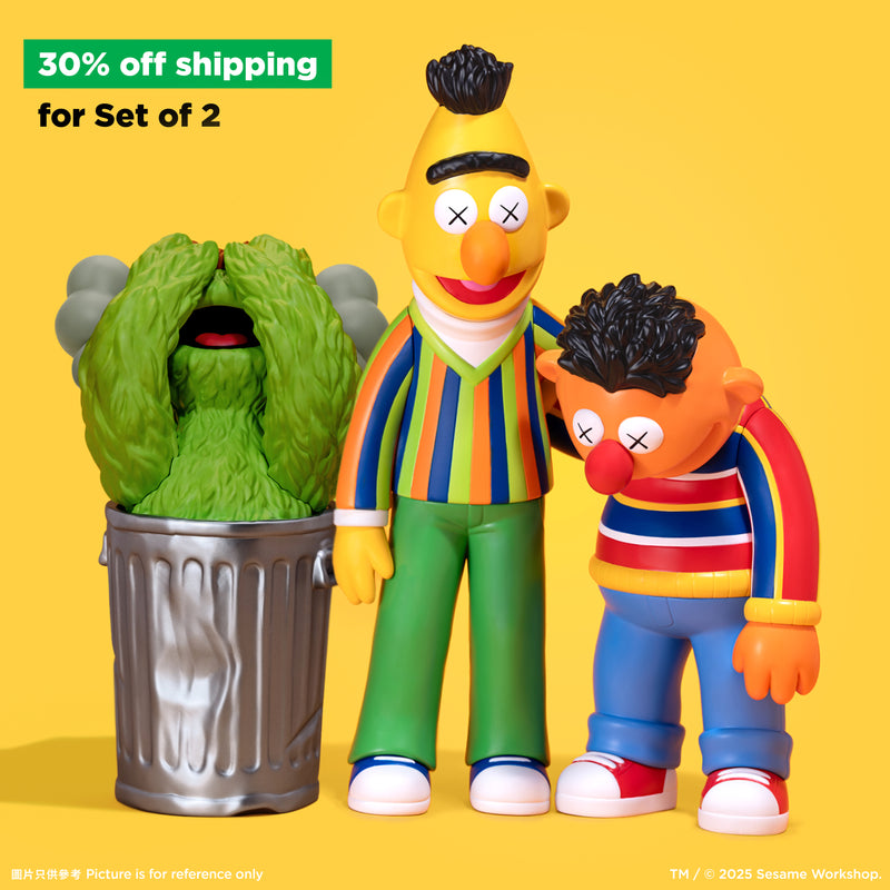 【兩入一組】KAWS & Sesame Street - Oscar and Bert & Ernie 奧斯卡 + 伯特與恩尼 芝麻街聯名 模型