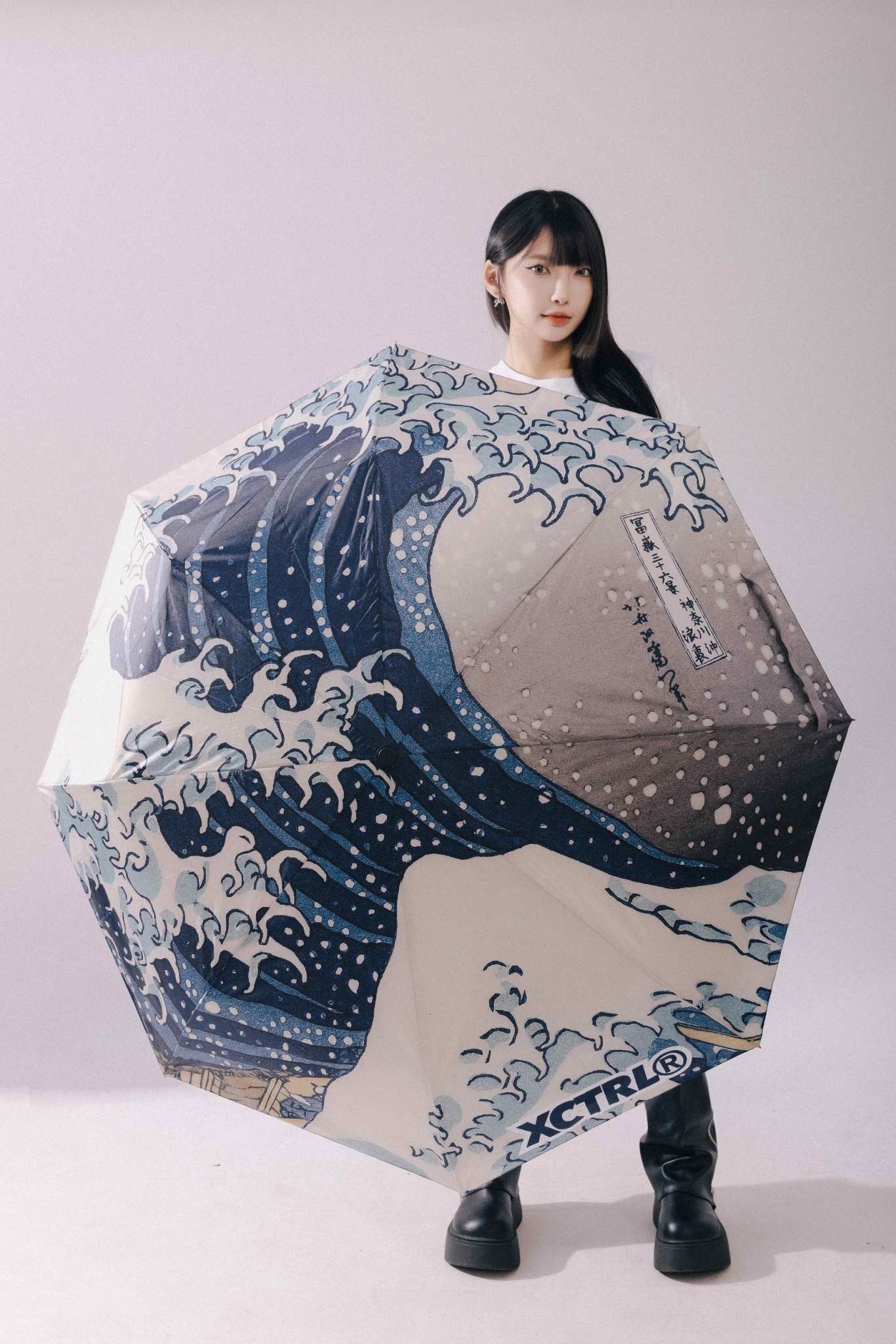 XCTRL 神奈川沖浪裏自動折疊傘(23吋)
