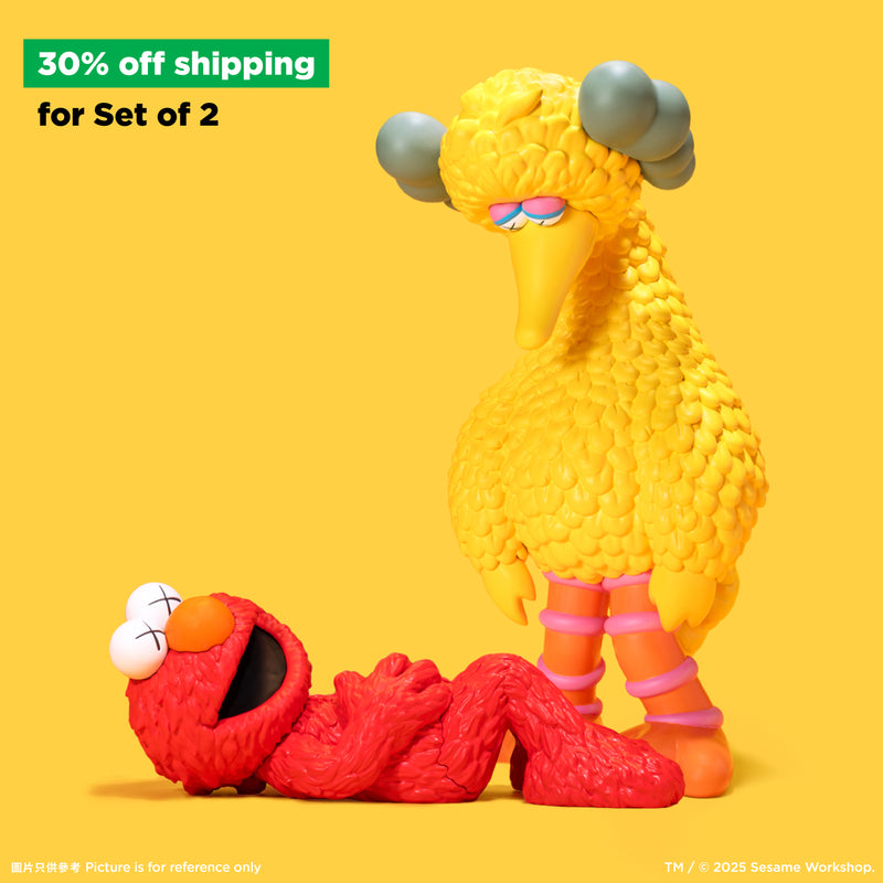 【兩入一組】KAWS & Sesame Street - Elmo and Big Bird 艾蒙 + 大鳥 芝麻街聯名 模型