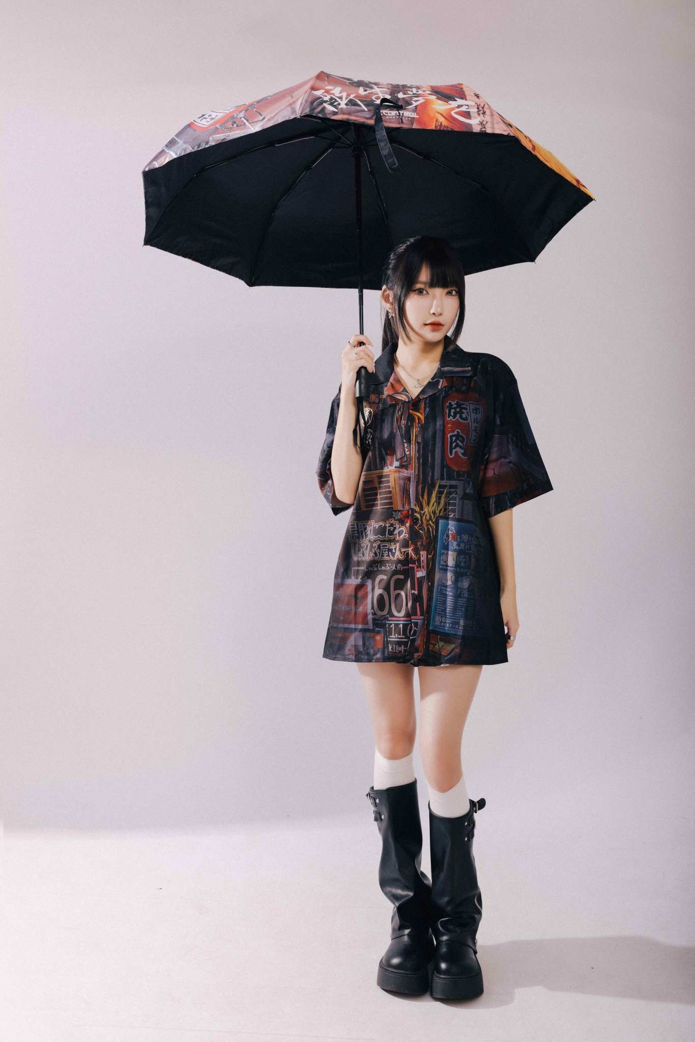 XCTRL 醉生夢死自動折疊傘- 黑(23吋)