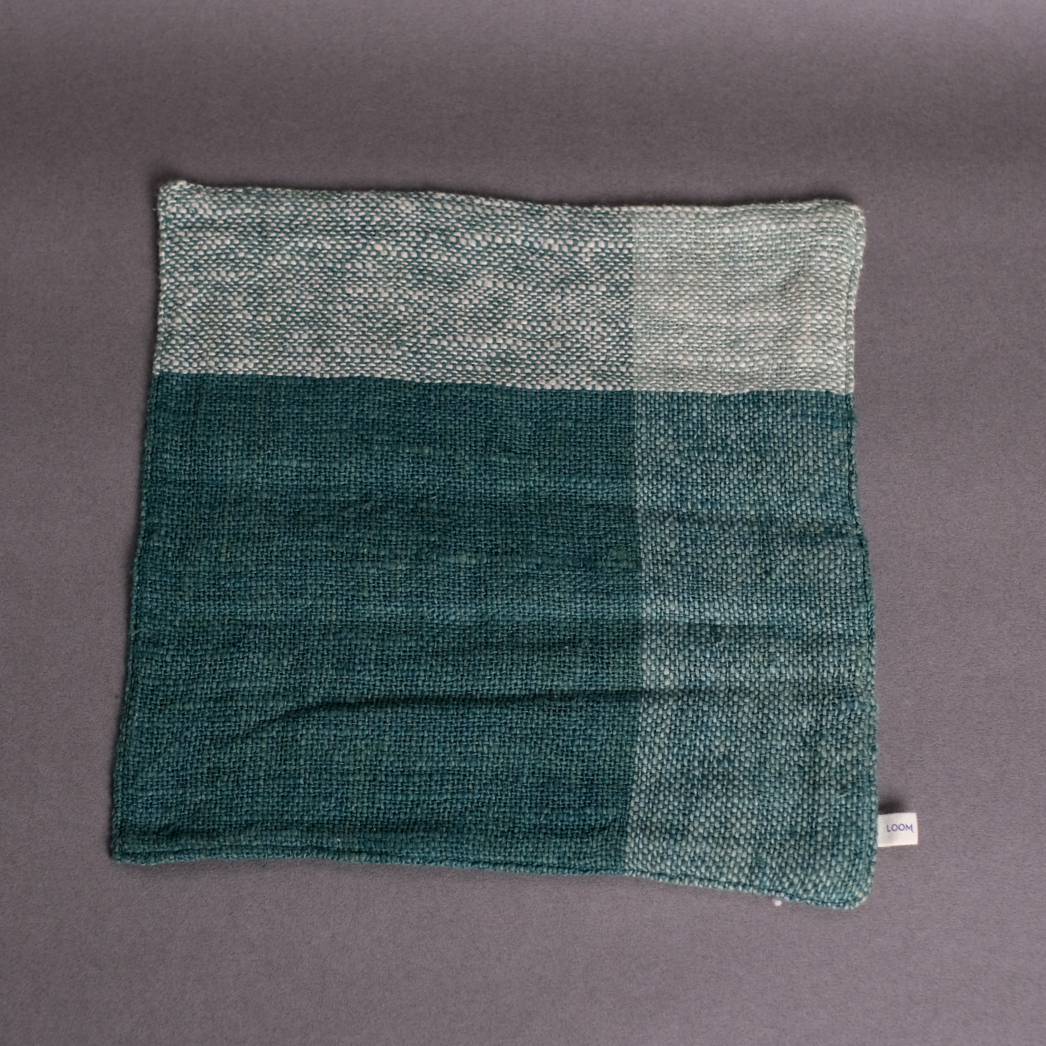 手織｜手帕巾 - 綠苔｜寮國